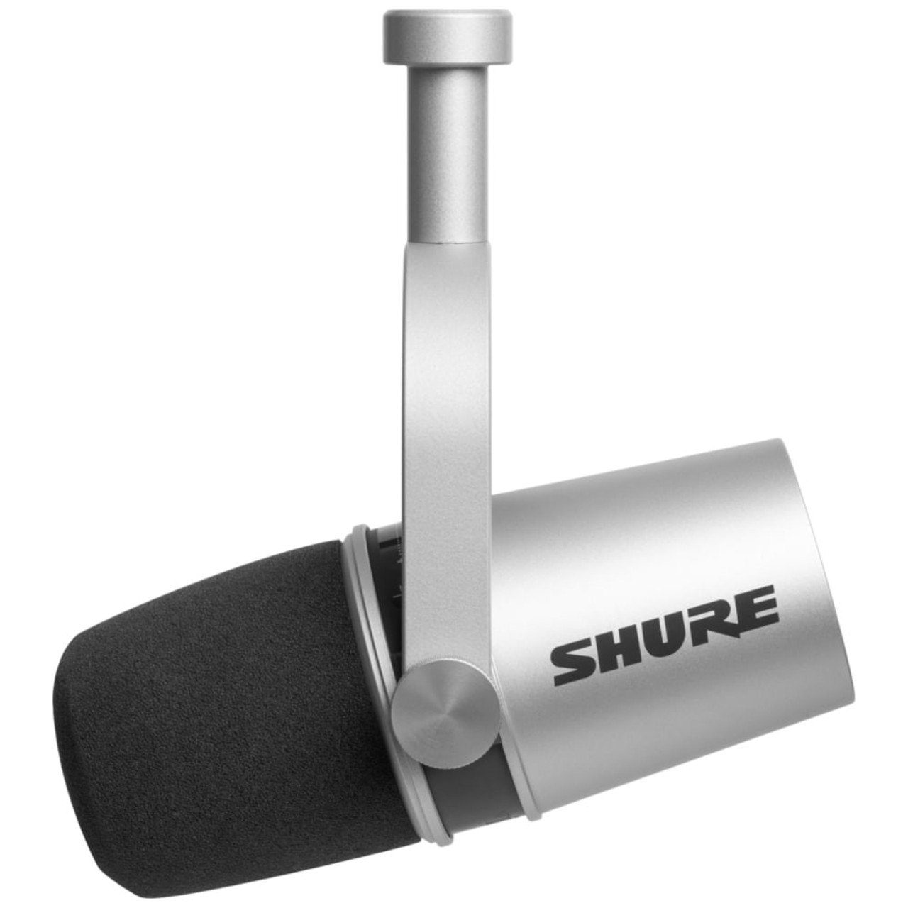 Shure MV7 w/ On Stage Desktop Mic Stand - Silver