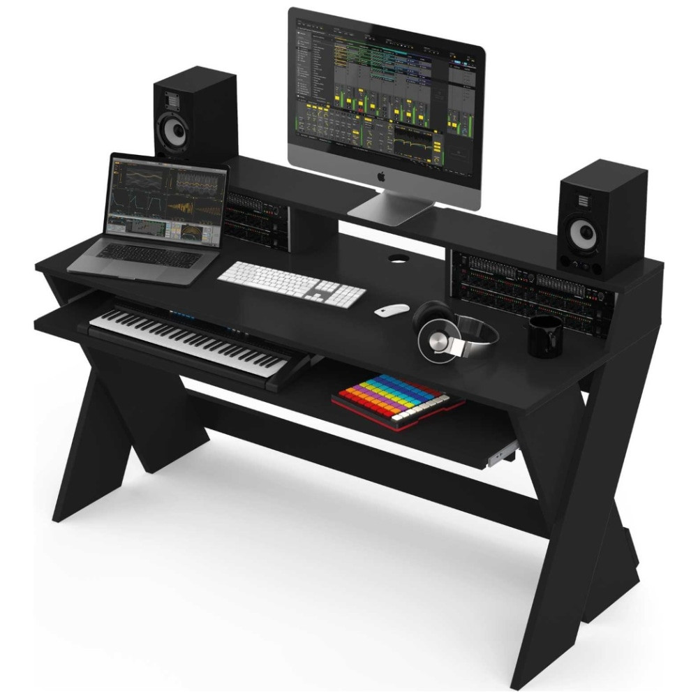 Glorious Sound Desk Pro Black Complete DJ Studio Desk | EMI Audio