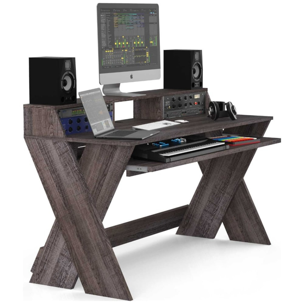 Glorious Sound Desk Pro Walnut Complete DJ Studio Desk | EMI Audio