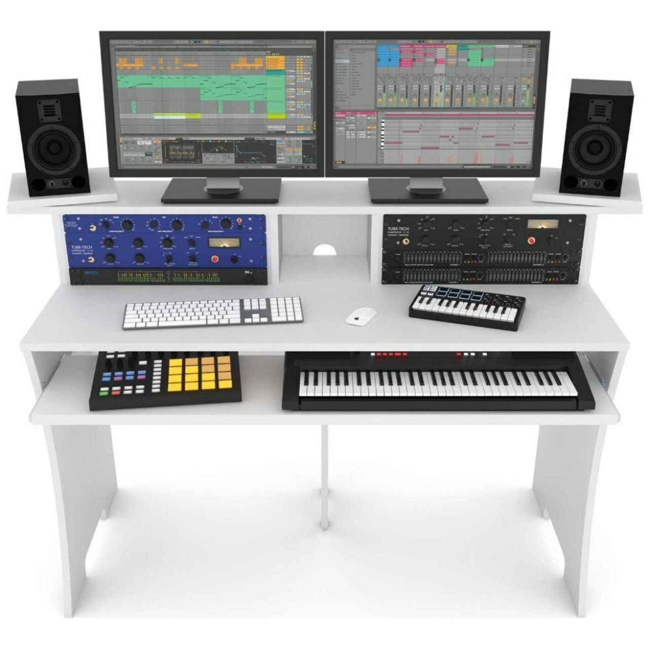 Glorious Workbench White Pro DJ Studio Desk | EMI Audio