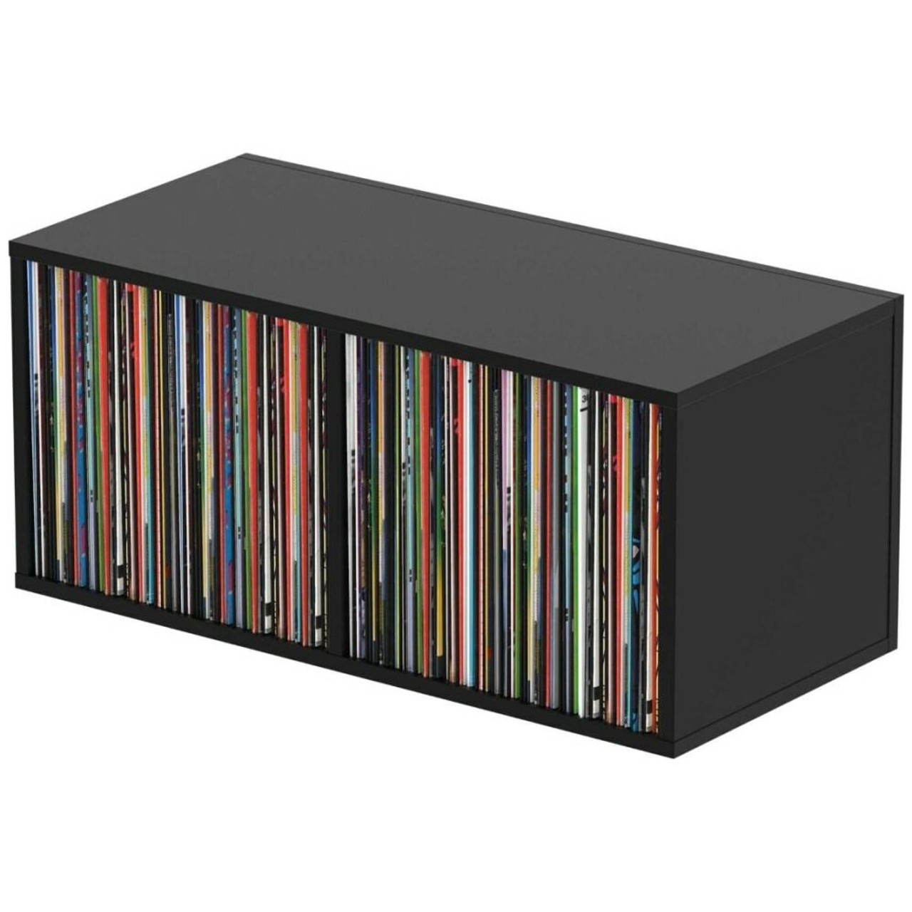 AB300LP7BLK CheckOutStore Black Aluminum 7 45 RPM Record Storage Box  (Holds 300 Records)