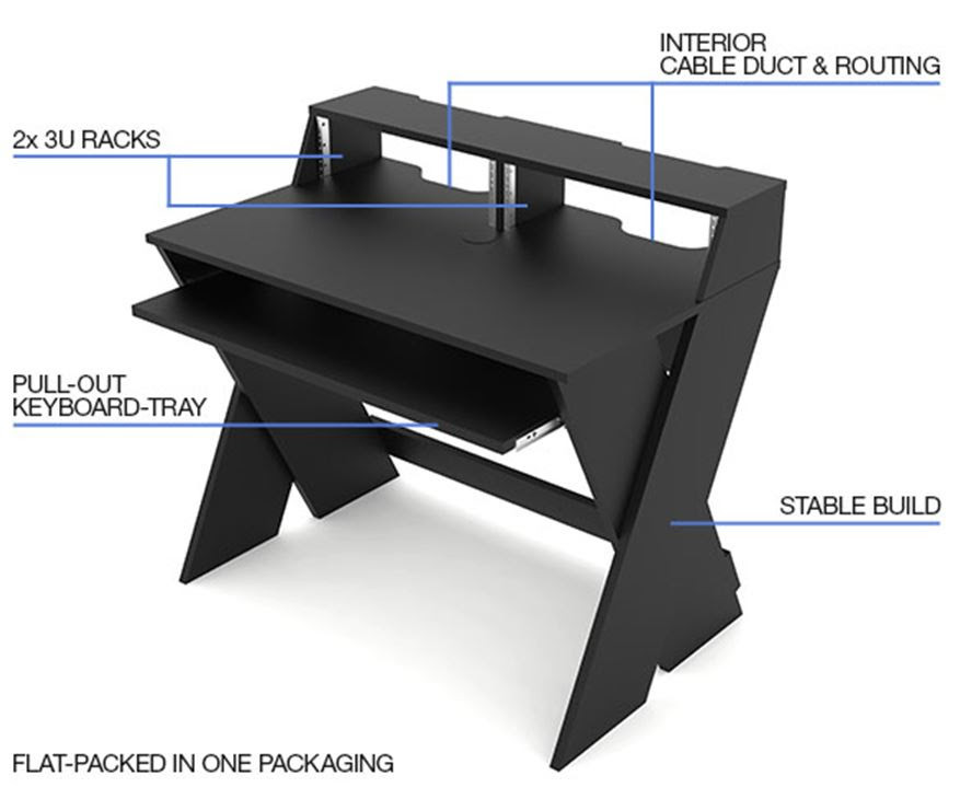 Glorious Sound Desk Compact Walnut Complete DJ Studio Desk | EMI Audio