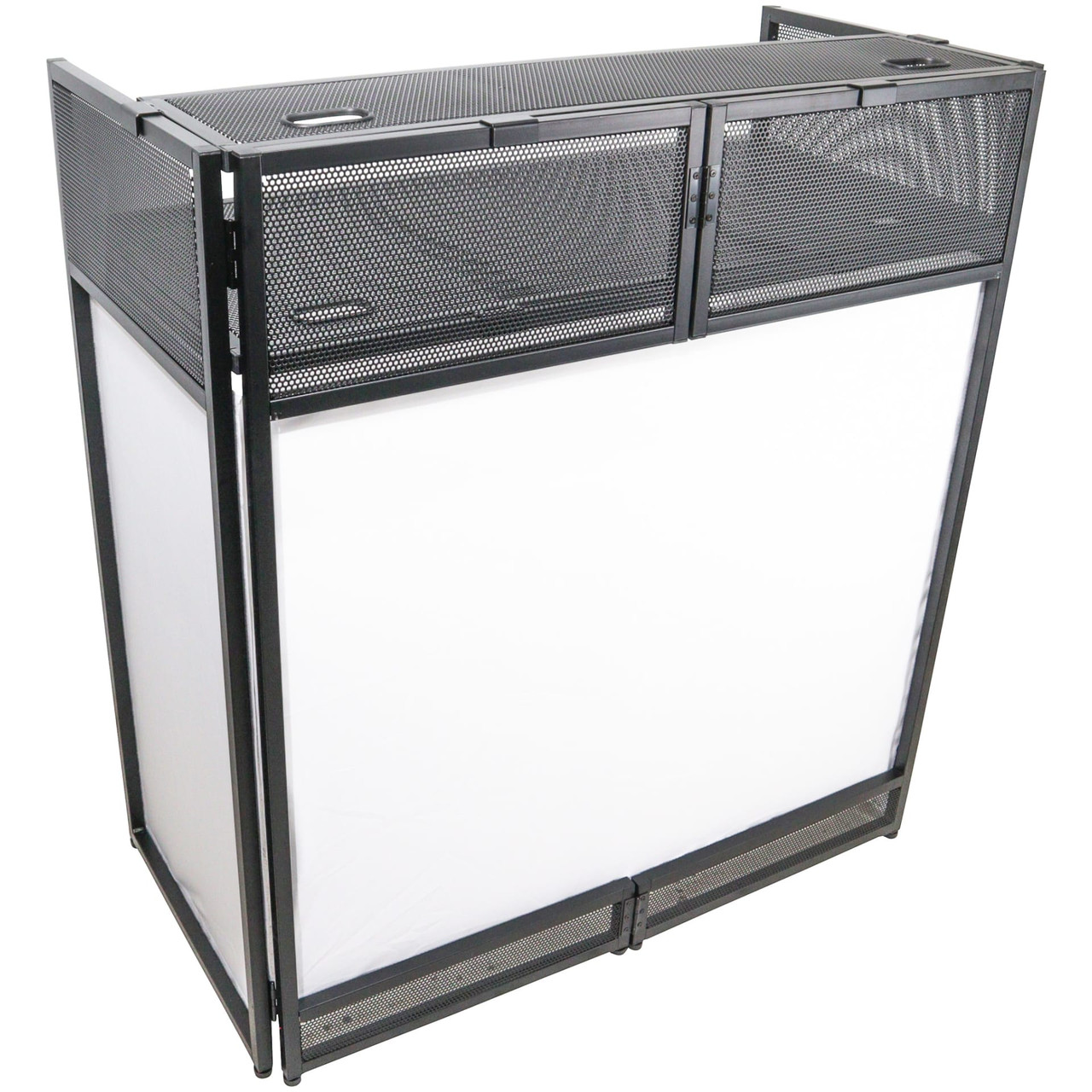 Pro-X VISTA DJ Booth Facade Table Station with White and Black