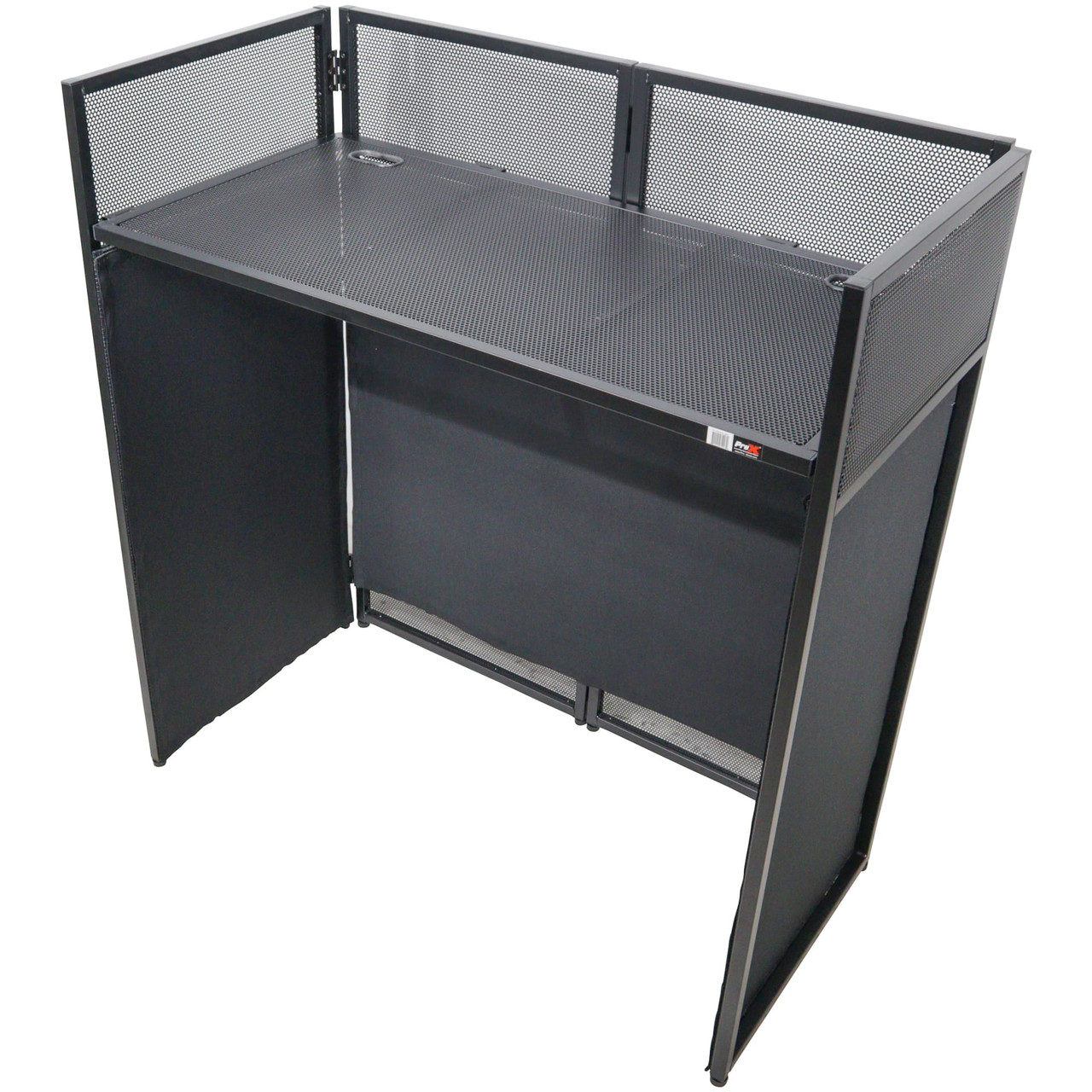Pro-X VISTA DJ Booth Facade Table Station with White and Black