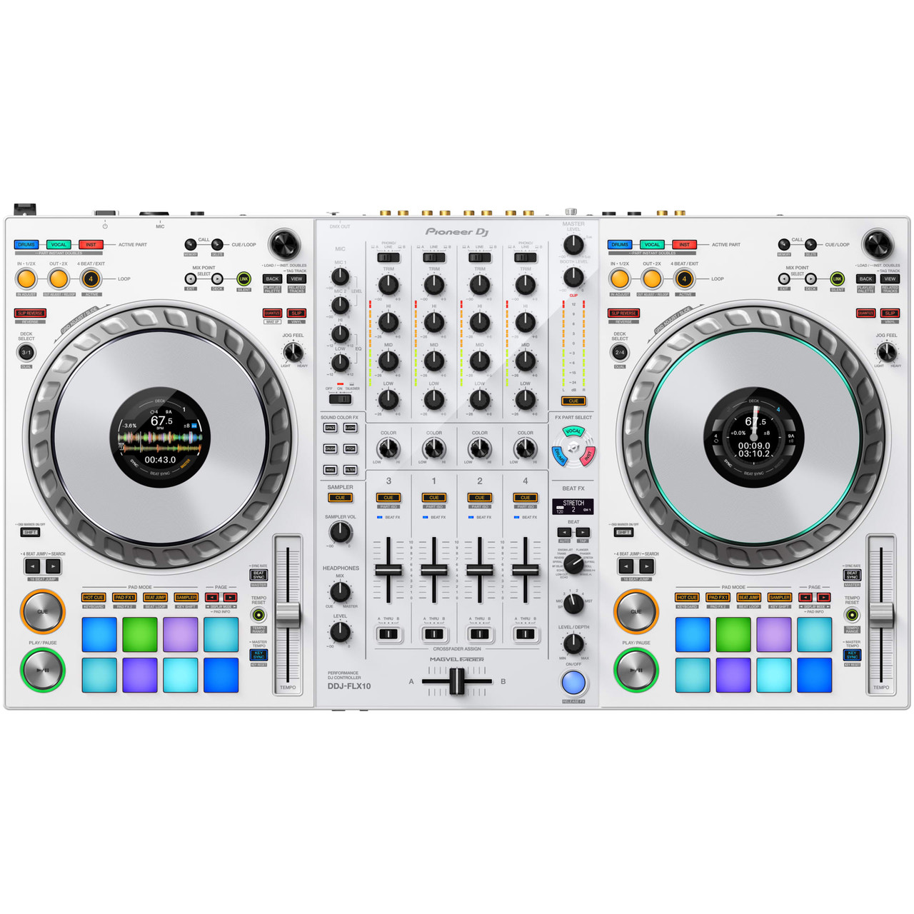 Pioneer DJ DDJ-FLX10-W, 4-channel DJ controller for