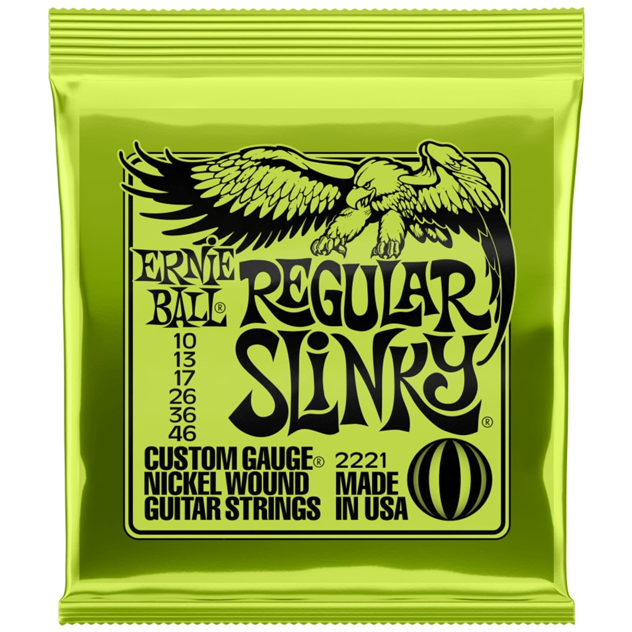 ERNIE BALL REGULAR SLINKY NICKEL WOUND ELECTRIC GUITAR STRINGS - 10-46 GAUGE