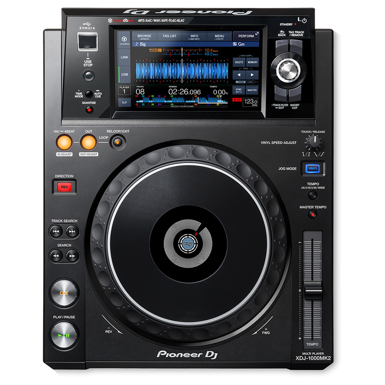 PIONEER DJ XDJ-1000MK2 Rekordbox-Ready, Digital Deck, High-res Audio Support