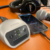 At home and on the couch recording with the Shure MVi interface!