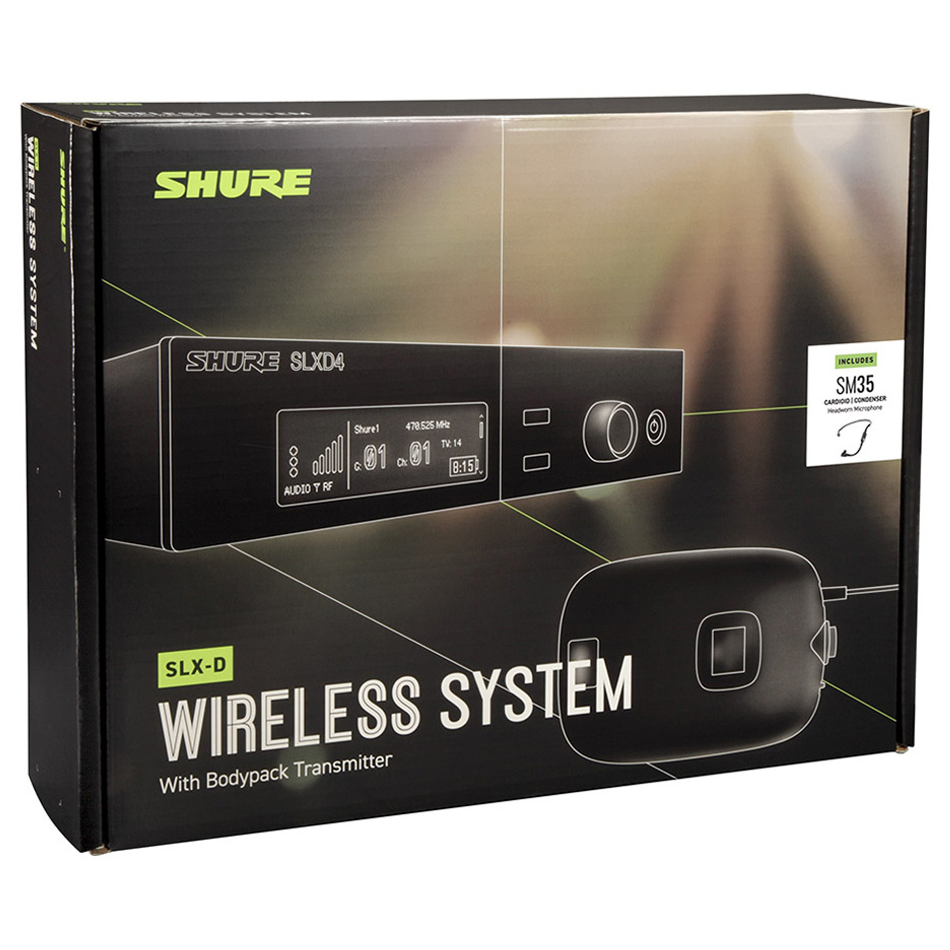 SHURE SLXD14/SM35-G58 Combo System with SLXD1 Bodypack, SLXD4 Receiver