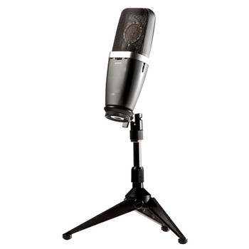 Apex 555 USB Condenser Microphone shown on included stand