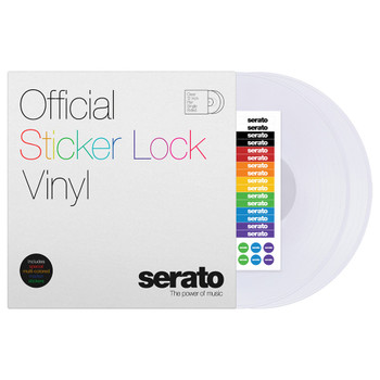 Serato Sticker Lock Vinyl case and vinyl front with vinyl half visible
