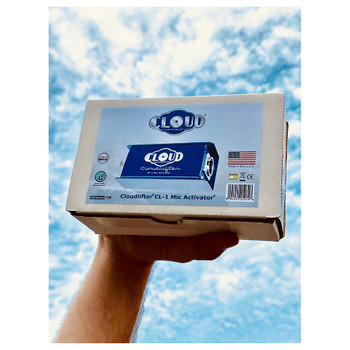 Cloudlifter CL-1 box being held with cloudy background