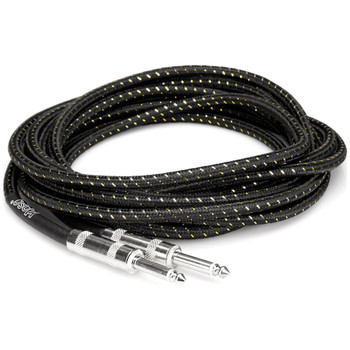 hosa-3gt18c4-guitar-cable-black-and-gold-coil-view