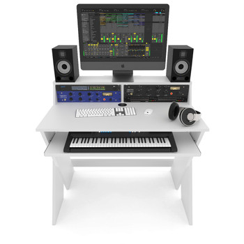 Glorious Sound Desk Compact White Complete DJ Studio Desk