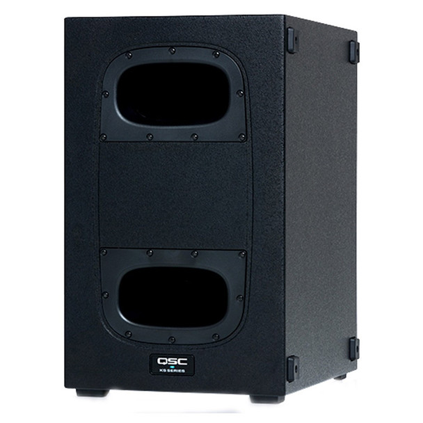 QSC KS112 12 inch 2000W compact subwoofer right angled view. EMI Audio