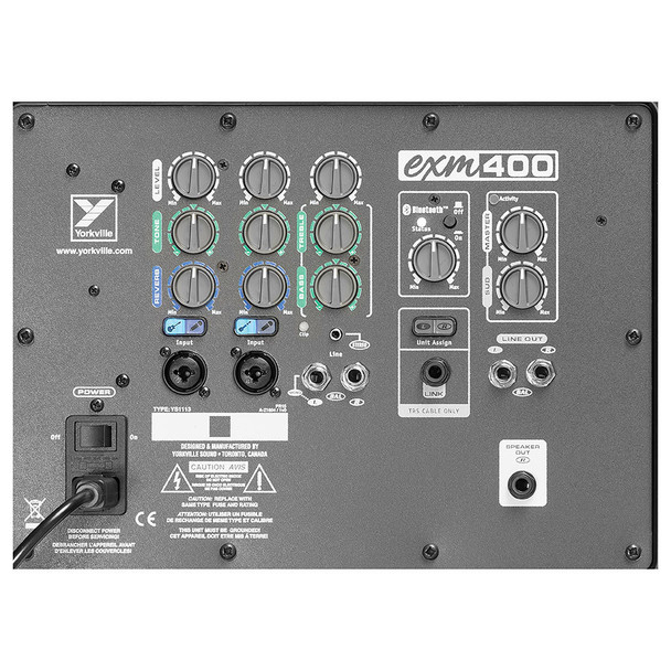 Yorkville EXM400 Excursion series compact PA system Panel