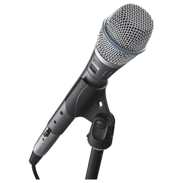SHURE-BETA-87A-Supercardioid-Condenser-mic-on-stand. EMI Audio
