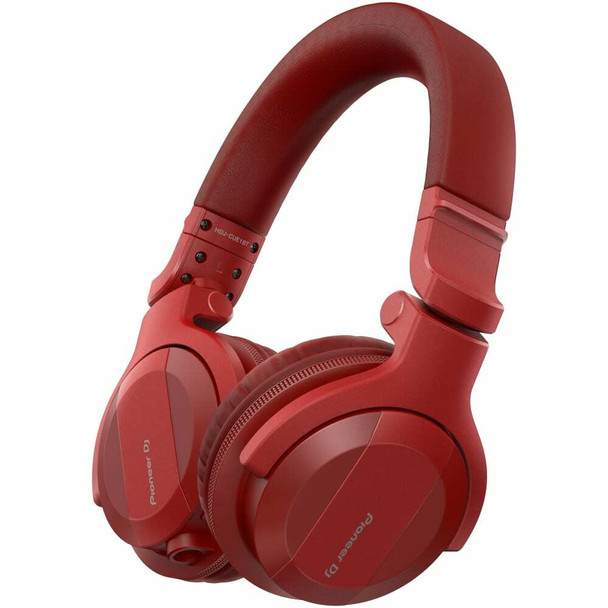 pioneer-hdj-cue-headphones-red-side-angle