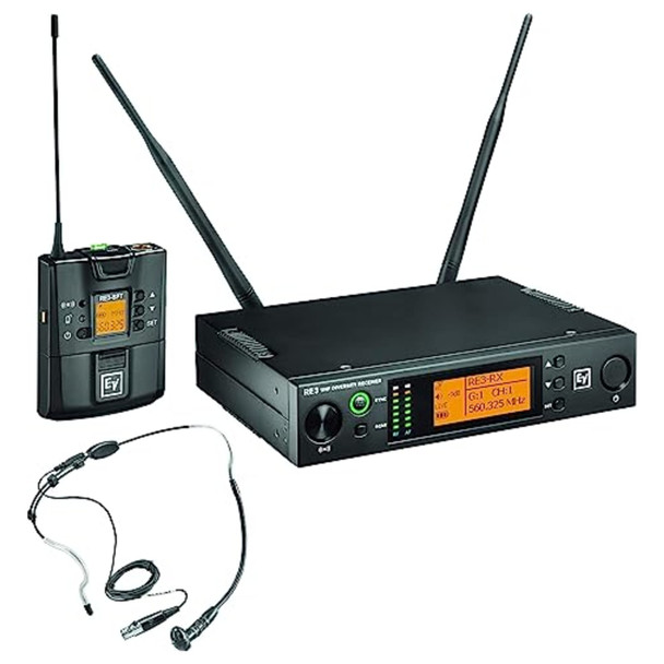 Electro-Voice RE3-BPHW Bodypack Wireless System with Headset Microphone front angle full view