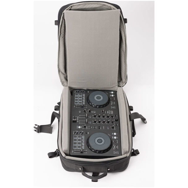 Magma Solid Blaze Pack 180 Professional DJ Backpack front view open with controller