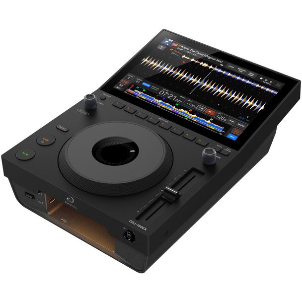 Alpha Theta CDJ-1500X DJ Multiplayer Slanted Side View