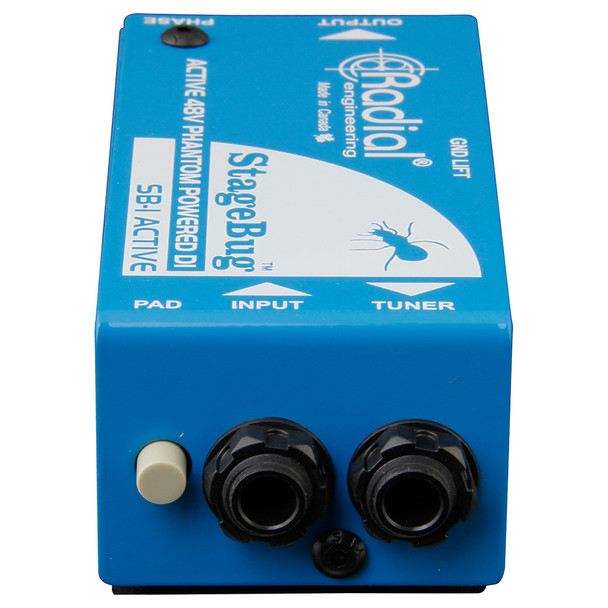 RADIAL SB-1 Active compact active DI (stagebug) for acoustic guitar & bass, 48V phantom powered input view EMI Audio
