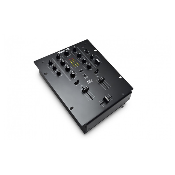 Numark M2 Black 2 channel DJ mixer with EQ and volume controls for each channel