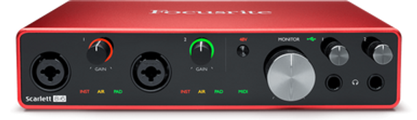 Focusrite Scarlett 8i6 front and top