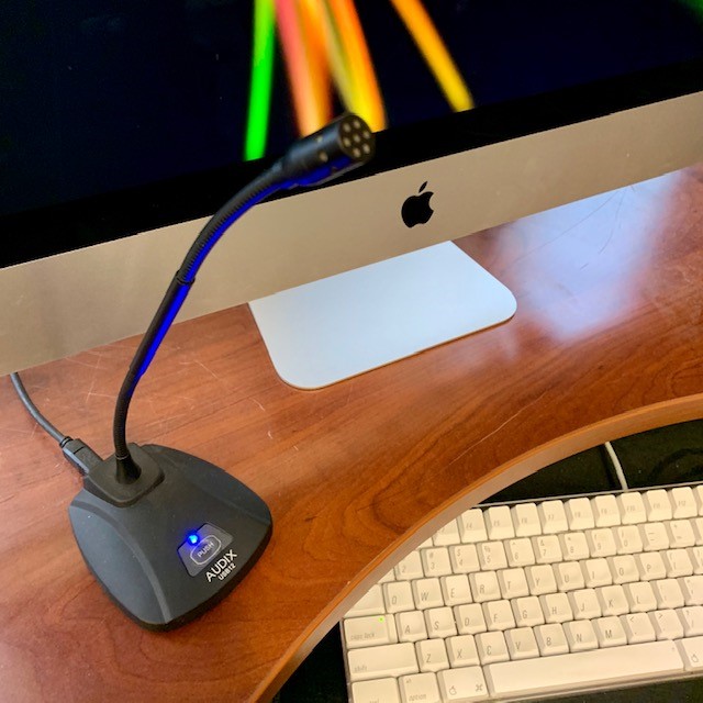 Blue light on- mic on. Blue light off- mic off. - EMI Audio