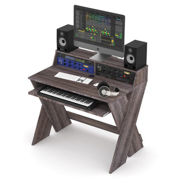 Glorious Sound Desk Compact Walnut Complete DJ Studio Desk | EMI Audio