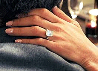 Amal's enormous emerald cut diamond engagement ring