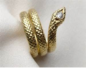 Victorian gold and diamond snake ring