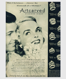 artcarved jewelry advertisement - 1952