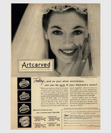 artcarved jewelry advertisement - 1956