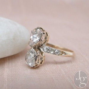 Antique pear diamond ring