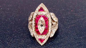 Ashlee's amazing diamond & ruby ring from Evan Ross