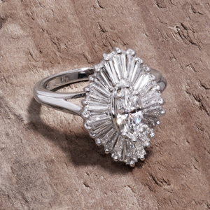 Ballerina ring with marquise diamond