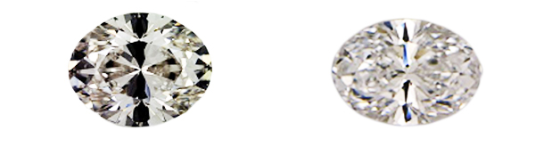 Bowtie effect on oval cut diamonds 