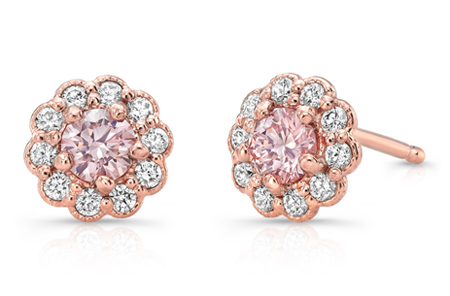 Pink Diamond Earrings set in Rose Gold