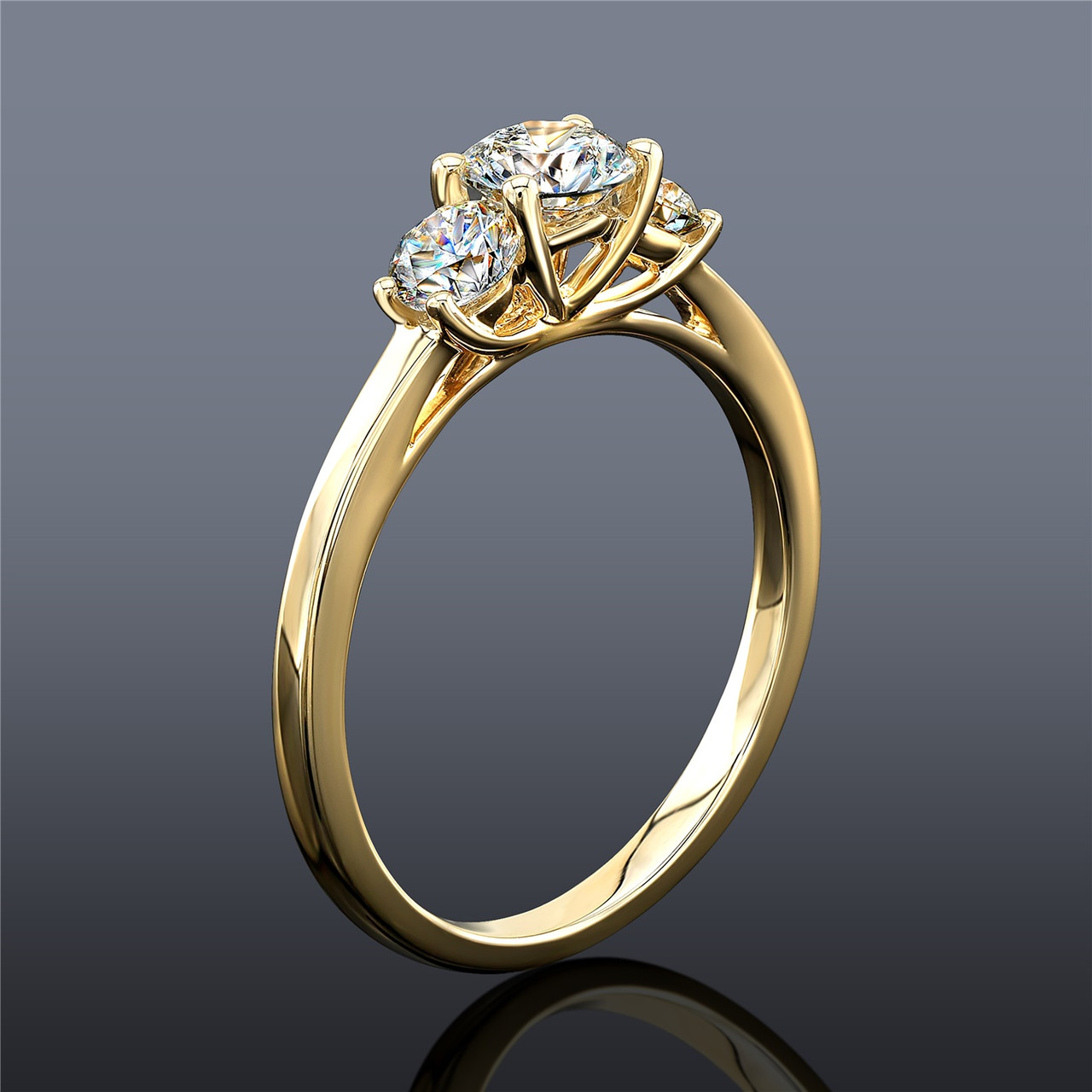 Heart Three Stone Ring - Alapatt Diamonds