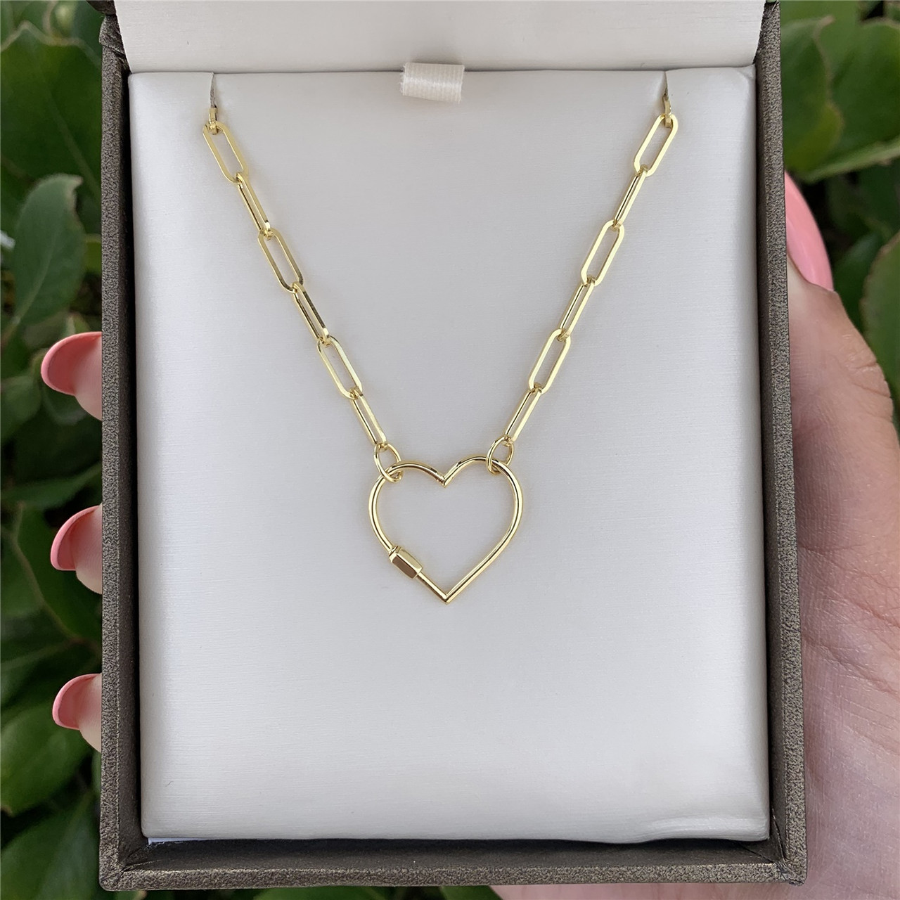 Adornia Layered Paper Clip Chain Heart Pendant Necklace | CoolSprings  Galleria