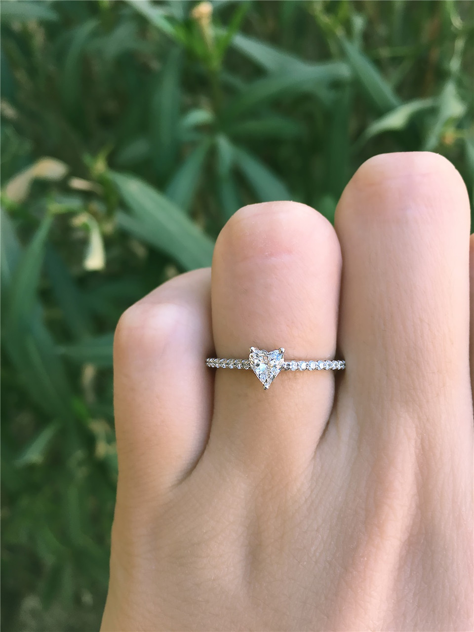 ring with heart shaped diamond