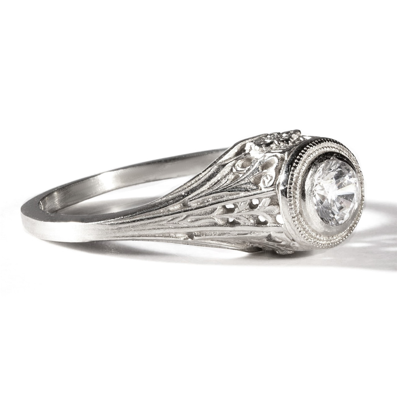 14k White Gold Diamond Engagement Ring by Hugo Kohl