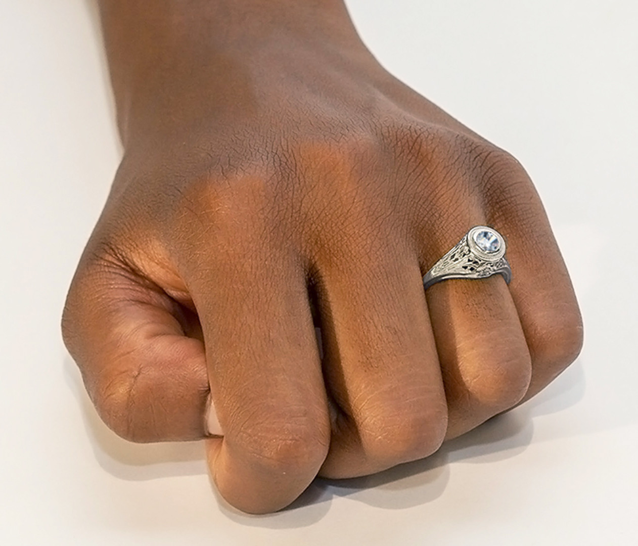 14k White Gold .34ct Diamond Engagement Ring by Hugo Kohl