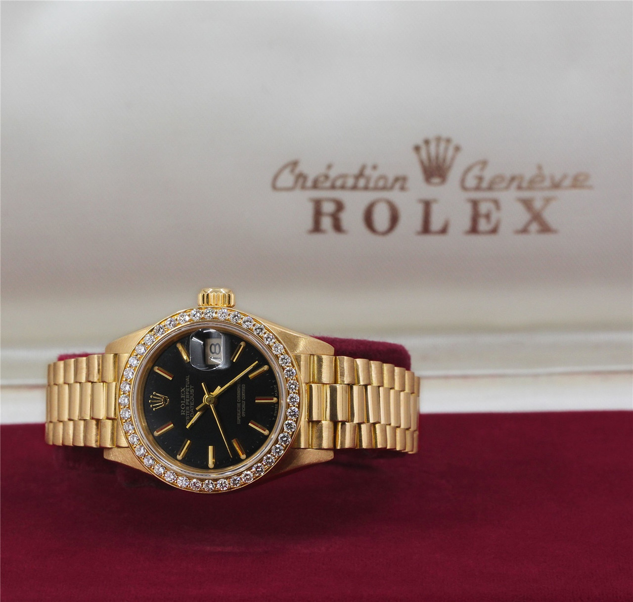 Rolex president datejust store 18kt gold watch