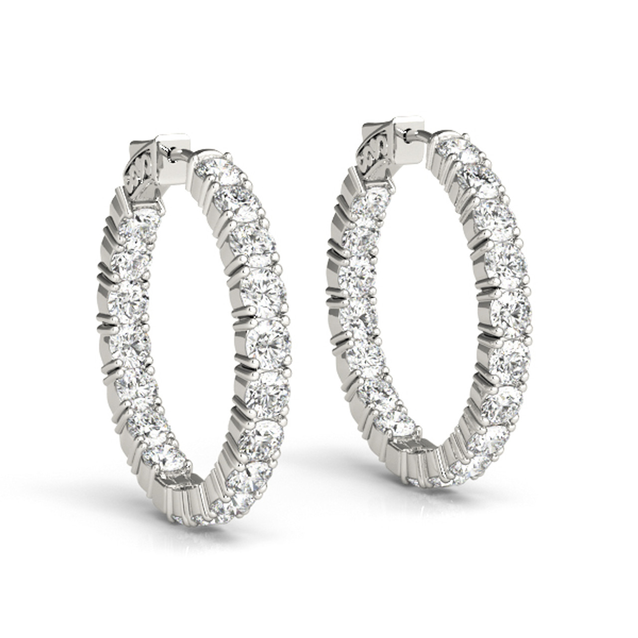 Inside outside diamond earrings Clearance