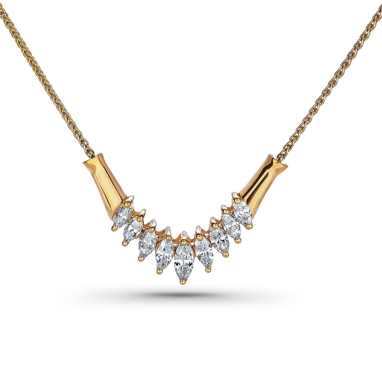 Marquise Diamond Necklace, 1.58ctw