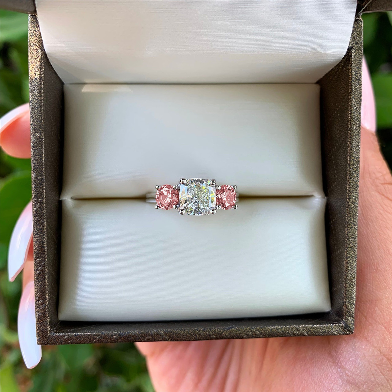 Custom 3 stone sales engagement rings