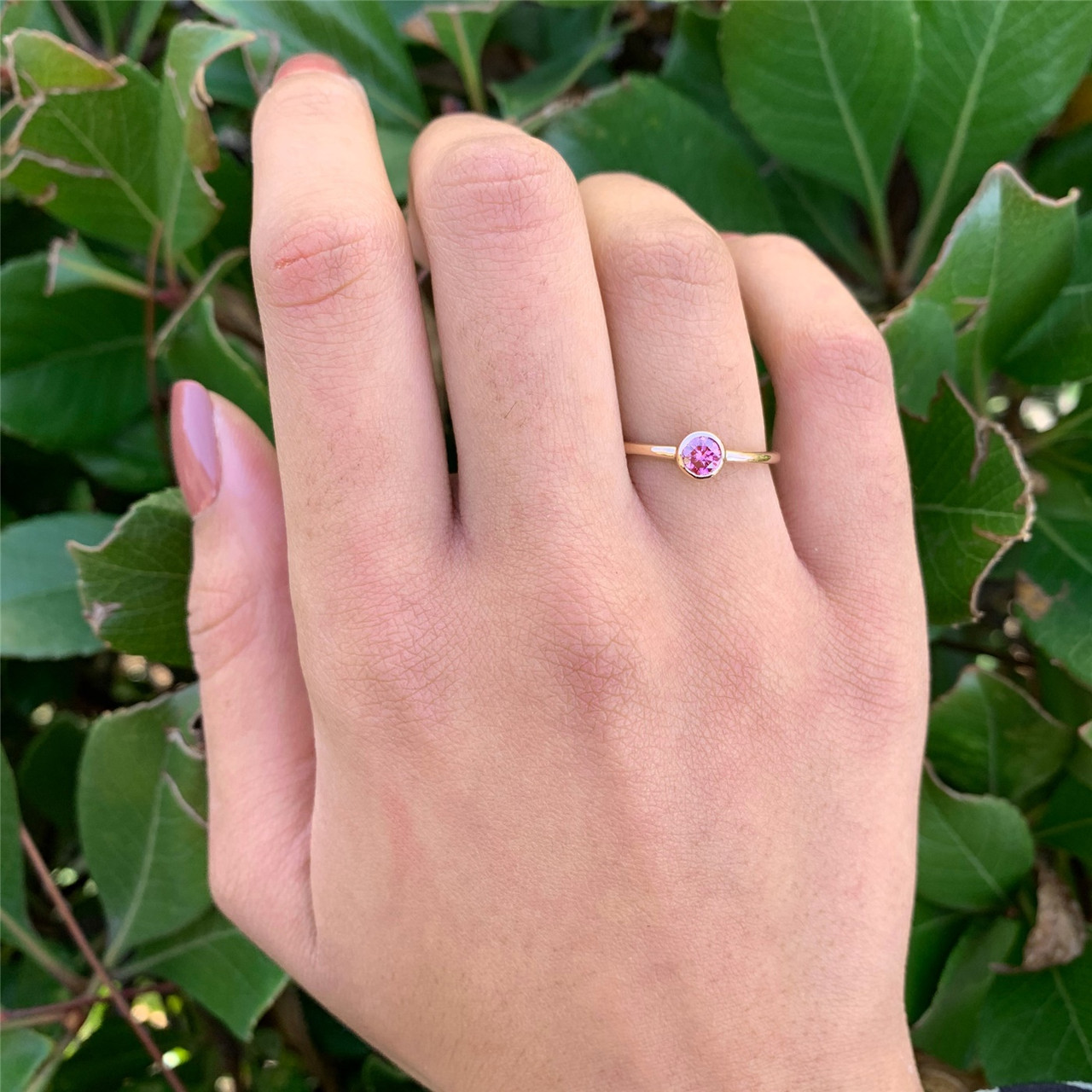 Gorgeous 14K Rose Gold and Pink Diamond (.45ct) Engagement Ring - Pink  Diamond Rings