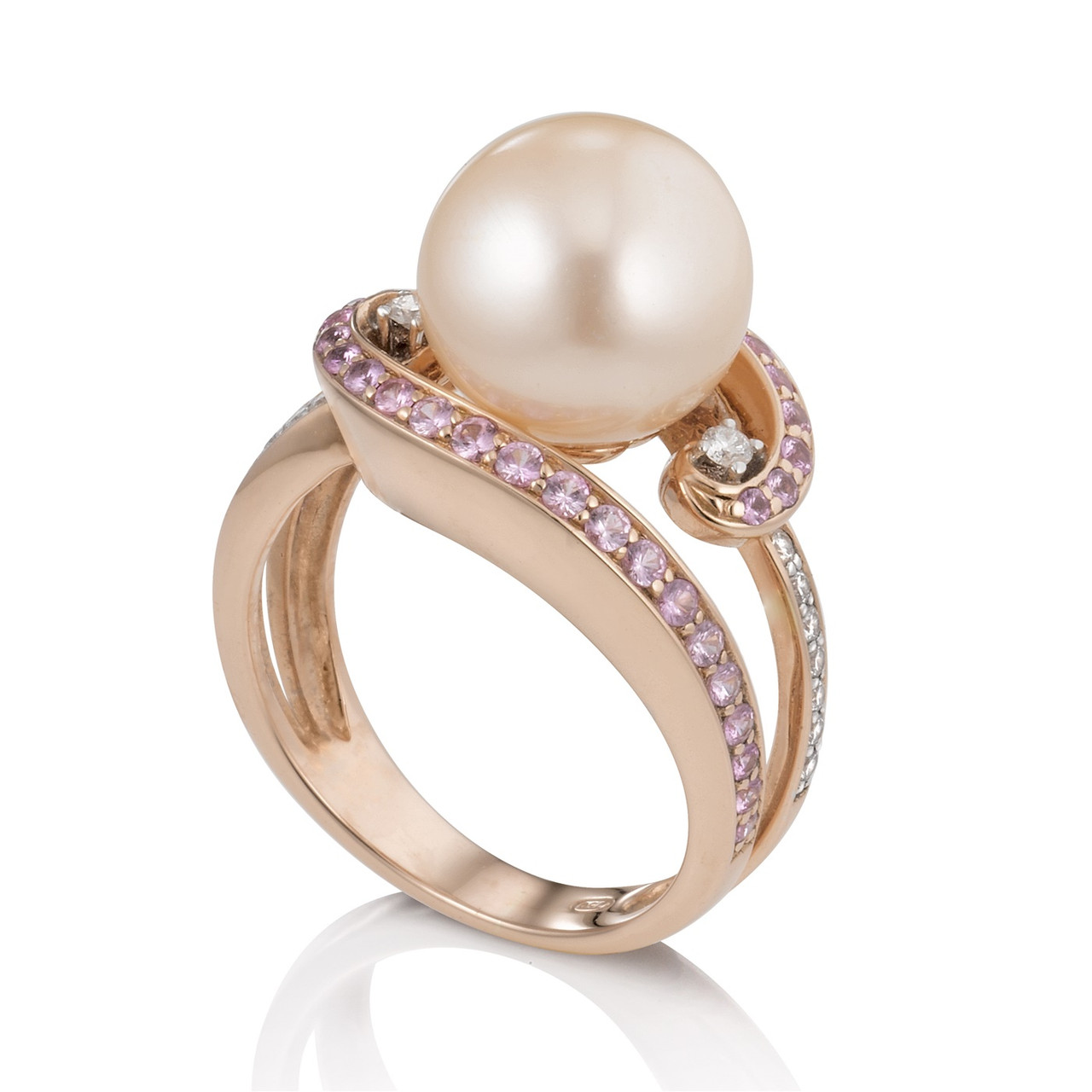 Pearl, Pink Sapphire Diamond Ring - Recently Sold Treasures